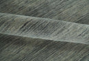 Gray Charcoal Ivory Striped Wool Hand Woven Southwestern Rug 5x8
