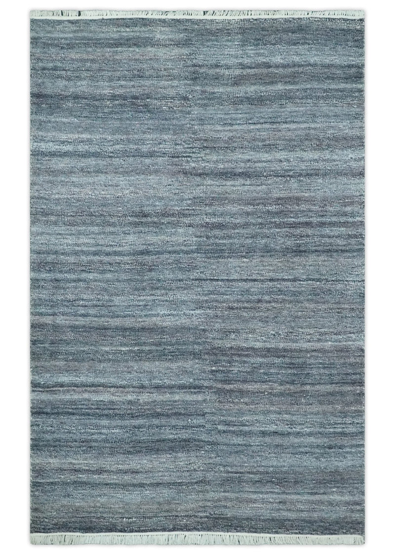 Gray, Charcoal and Silver Modern Abstract Dari 5x8 Pet yarn Area Rug