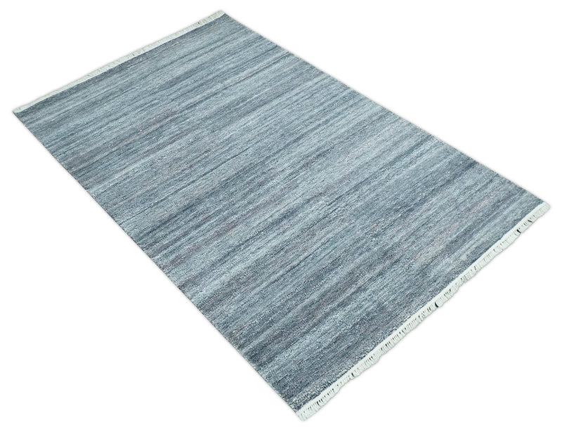 Gray, Charcoal and Silver Modern Abstract Dari 5x8 Pet yarn Area Rug