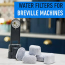 Gray charcoal espresso machine water filter 6 pack kitchen accessory by Decorbites