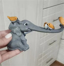 Gray elephant bird rabbit figurines living room resin decor by Decorbites
