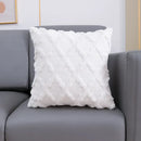 Gray fluffy embroidery cushion cover living room woven textured decor by Decorbites