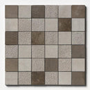 Gray Fousanna Textured 2x2 Limestone Mosaics 12x12