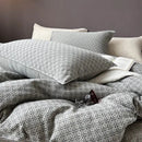 GobekUsa Linen Cotton Jacquard Bedding Set with Duvet, Sheet, and Pillowcases