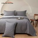 GobekUsa Egyptian Cotton Solid Color Quilted Bedspread Set, 1000TC, 245x270cm, 3Pcs