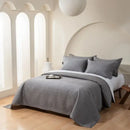 GobekUsa Egyptian Cotton Solid Color Quilted Bedspread Set, 1000TC, 245x270cm, 3Pcs
