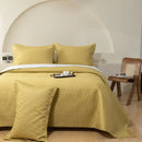 GobekUsa Egyptian Cotton Solid Color Quilted Bedspread Set, 1000TC, 245x270cm, 3Pcs