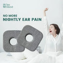 Gray hexagonal textured ear hole sleeper pillow bedroom comfort by Decorbites