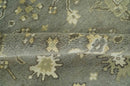 Gray, Ivory and Beige 6x8.8 Hand Knotted Traditional Oushak wool area rug by The Rug Decor