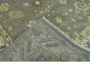 Gray, Ivory and Beige 6x8.8 Hand Knotted Traditional Oushak wool area rug by The Rug Decor