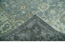 Gray, Ivory and Green Hand Knotted Traditional Oriental Oushak 9x12 wool Area Rug by The Rug Decor