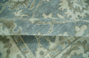 Gray, Ivory and Green Hand Knotted Traditional Oriental Oushak 9x12 wool Area Rug by The Rug Decor