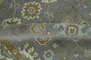 Gray, Ivory and Olive 6x9 Hand Knotted Traditional Oushak wool area rug by The Rug Decor