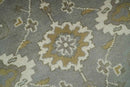 Gray, Ivory and Olive 6x9 Hand Knotted Traditional Oushak wool area rug by The Rug Decor