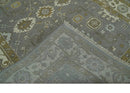 Gray, Ivory and Olive 6x9 Hand Knotted Traditional Oushak wool area rug by The Rug Decor