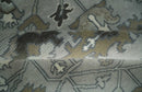 Gray, Ivory, Olive and Charcoal Hand Knotted Medallion 8x10 Traditional Oushak wool Area Rug