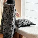 GobekUsa Leopard Print Luxury Mink Fur Blanket for Bed and Sofa