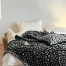 GobekUsa Leopard Print Luxury Mink Fur Blanket for Bed and Sofa