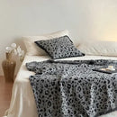 GobekUsa Leopard Print Luxury Mink Fur Blanket for Bed and Sofa