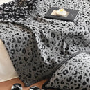 GobekUsa Leopard Print Luxury Mink Fur Blanket for Bed and Sofa