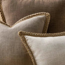 Gray linen square throw pillow covers set bedroom decor by Decorbites