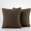 Gray linen square throw pillow covers set bedroom decor by Decorbites