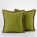Gray linen square throw pillow covers set bedroom decor by Decorbites