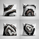 Gray marble & black agate pillow case for living room decor by Decorbites
