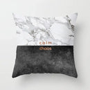 Gray marble & black agate pillow case for living room decor by Decorbites