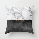 Gray marble & black agate pillow case for living room decor by Decorbites