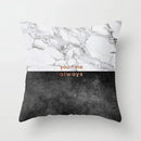 Gray marble & black agate pillow case for living room decor by Decorbites