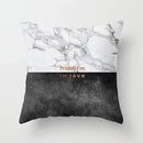 Gray marble & black agate pillow case for living room decor by Decorbites