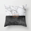 Gray marble & black agate pillow case for living room decor by Decorbites