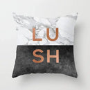 Gray marble & black agate pillow case for living room decor by Decorbites