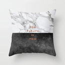 Gray marble & black agate pillow case for living room decor by Decorbites
