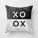 Gray marble & black agate pillow case for living room decor by Decorbites
