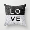 Gray marble & black agate pillow case for living room decor by Decorbites