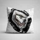 Gray marble & black agate pillow case for living room decor by Decorbites