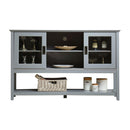 Gray MDF Console Cabinet with Sliding Door