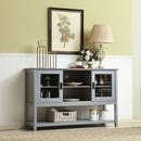 Gray MDF Console Cabinet with Sliding Door