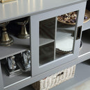 Gray MDF Console Cabinet with Sliding Door