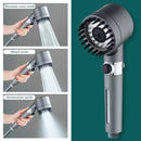 Gray metallic 3-mode handheld shower head bathroom spray nozzle by Decorbites