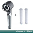 Gray metallic 3-mode handheld shower head bathroom spray nozzle by Decorbites