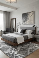 Gray Modern Abstract Design 5x7 Rug