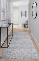 Gray Modern Abstract Wool Viscose Area Rug 5x8 - Hand-Knotted