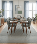 Gray and Ivory Hand Tufted Wool Area Rug - Modern Contemporary Minimalist Design