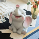 GobekUsa Elephant Child Savings Jar Piggy Bank Room Decor Resin Sculpture Elephant Ornament