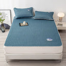 GobekUsa Cooling Latex Bed Mat Set - Thick Summer Quilted Matress Pad & Pillowcases
