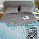 GobekUsa Cooling Latex Bed Mat Set - Thick Summer Quilted Matress Pad & Pillowcases