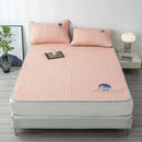 GobekUsa Cooling Latex Bed Mat Set - Thick Summer Quilted Matress Pad & Pillowcases